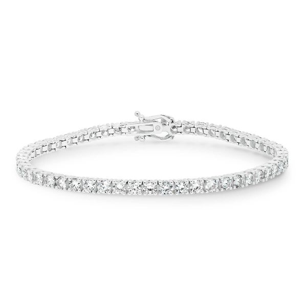 Mikayla 3.0 LGD classic 4-prong tennis bracelet in 18k gold with safety clasp