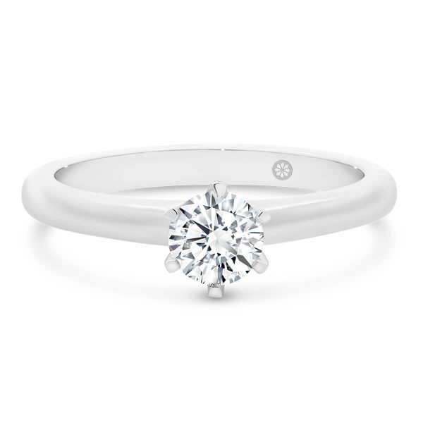 Hazel classic round engagement ring with rounded band