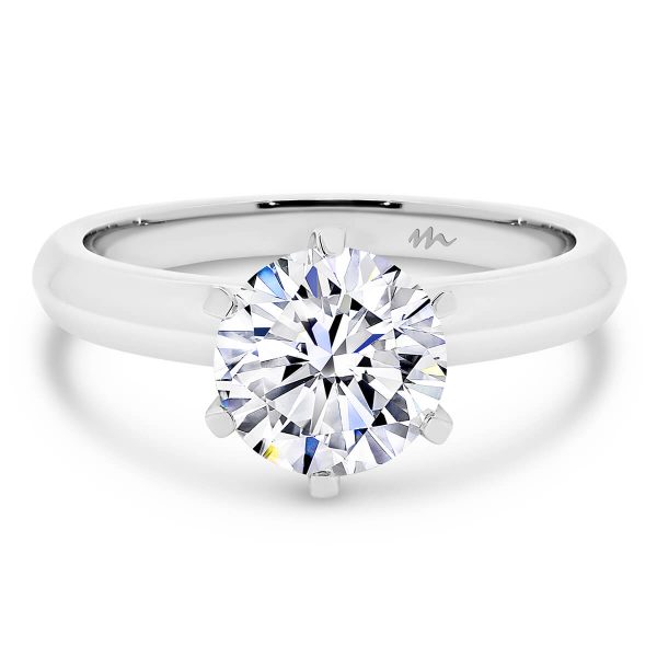 Audrey 8.5-9.0 Round Moissanite 6 prong engagement ring