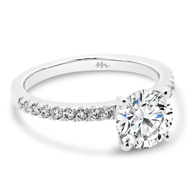 Belle round 1.5-carat Moissanite ring on delicate prong set band