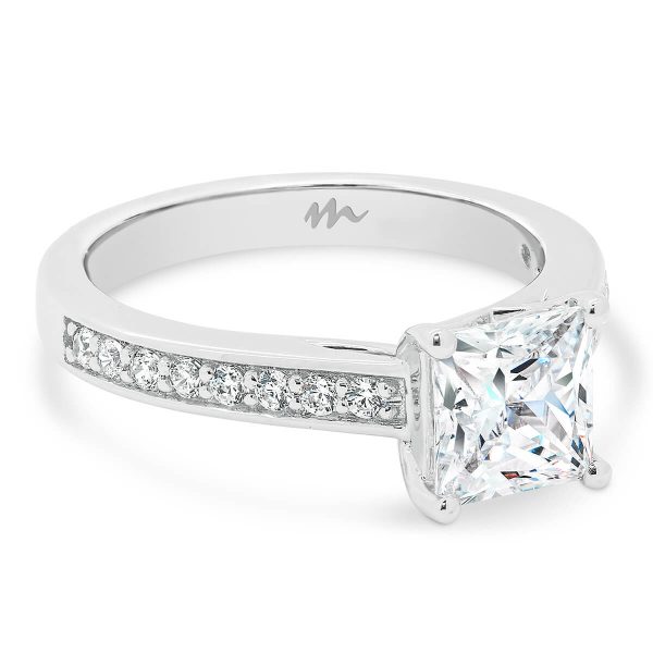 Bianca Square Pave Set Moissanite Ring