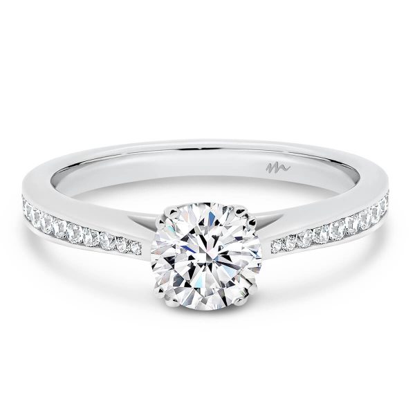 Brynn tapered channel set Moissanite ring