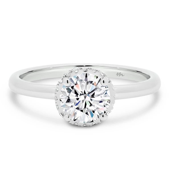 Davine 6.5-7.0 engagement ring with hidden halo on plain band