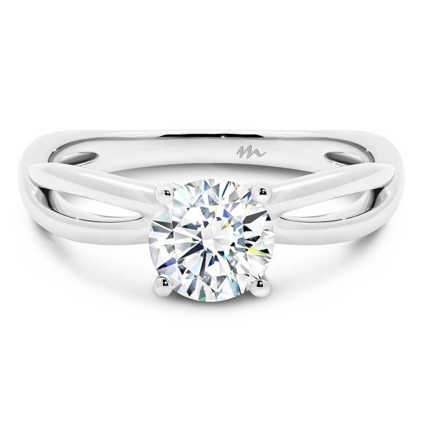 Felicity 6.5' 1.00 carat Lab Grown Diamond engagement ring with infinity shaped band and 4-prong setting.