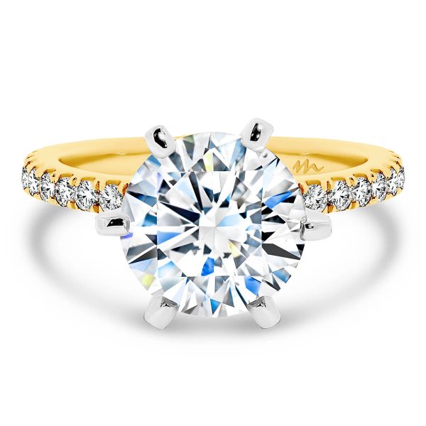 Harper 8.5-9.0 6-prong Moissanite ring with accented bridge