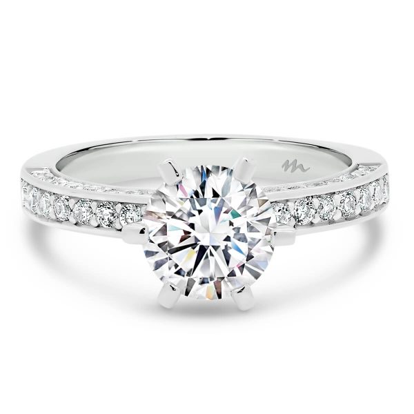 Marissa Round 7.5-8.0 1.50+-carat Moissanite on 3-side pave band