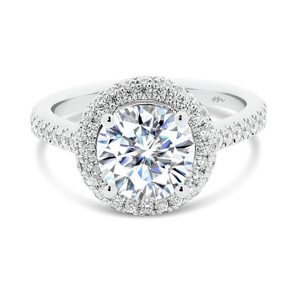 Mya 7.5-8.0 Vintage Moissanite Ring Over Edge Halo