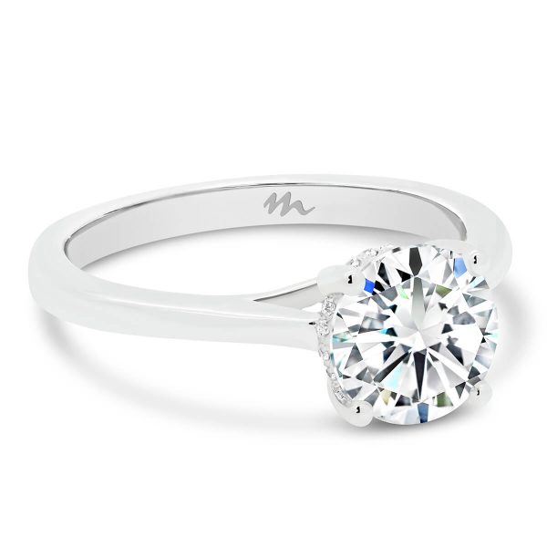 Nora round brilliant solitaire with stone set under-rail 1.50ct SUPERNOVA Moissanite