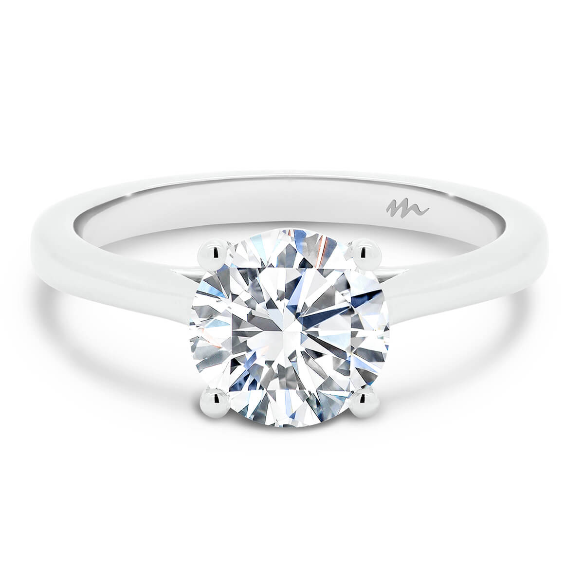 Nora 1.25-1.50 Round Brilliant Solitaire With Stone Set Under-Rail 1.50Ct Lab Grown Diamond