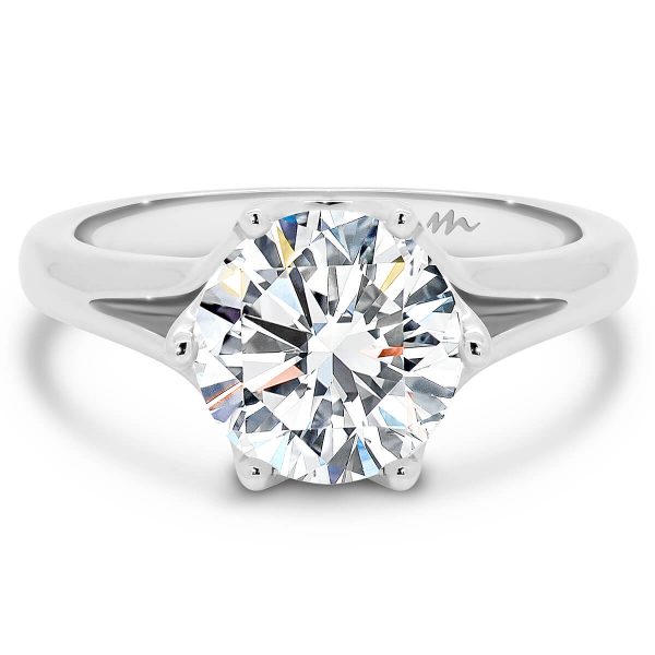 1.5 Carat Solitaire Design With Flower Setting And Split Shank