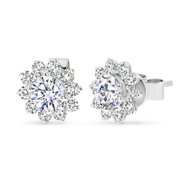 Camille 5.0 Moissanite Floral Cluster Earrings