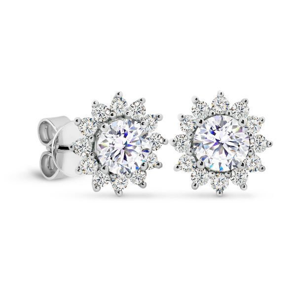 Camille 6.0 Flower Shaped Diamond Cluster Earrings