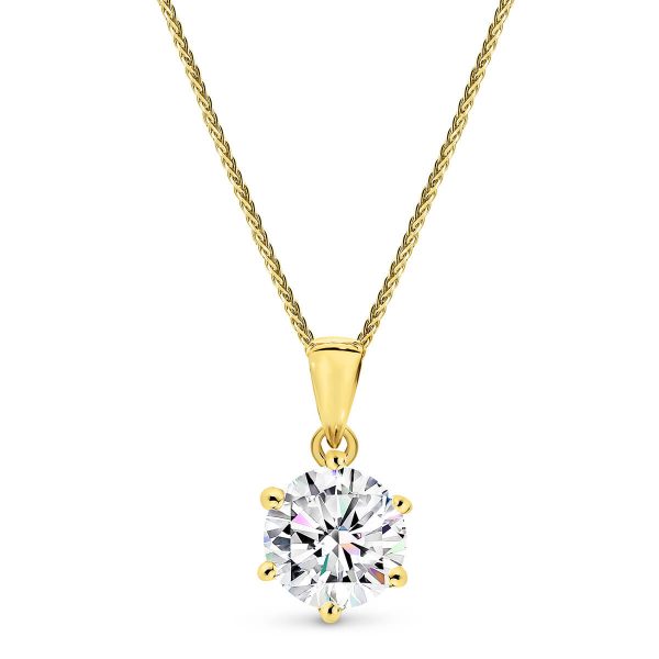 One Carat Moissanite Solitaire Pendant With 6 Claws To Shop In Australia.