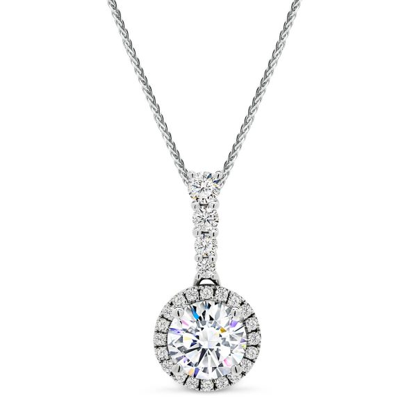 Erina 0.80-1.25Ct Lab Grown Diamond Vintage Halo Pendant With Encrusted Bail