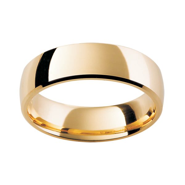 HRB men's ring semi-rounded band with bevelled edges