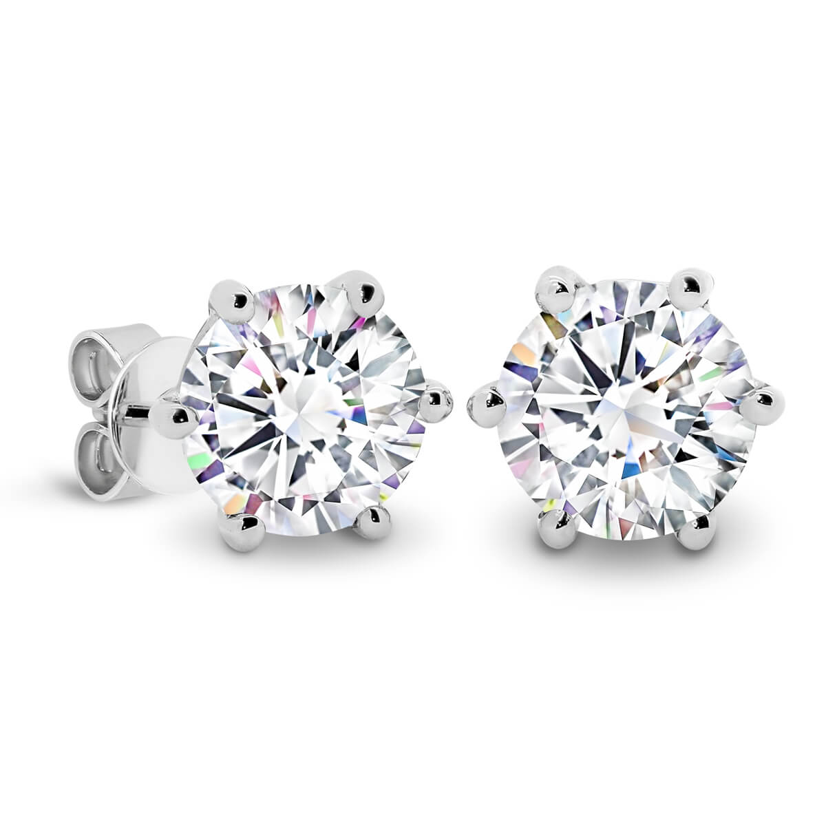 Lin 7.5-8.0 Solitaire Moissanite Earrings