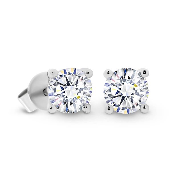 Yarra 5.0-6.0 classic Moissanite studs with 4-prong setting