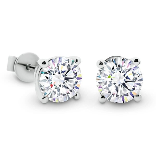 Yarra 6.5-7.0 4-prong set stud Moissanite earrings