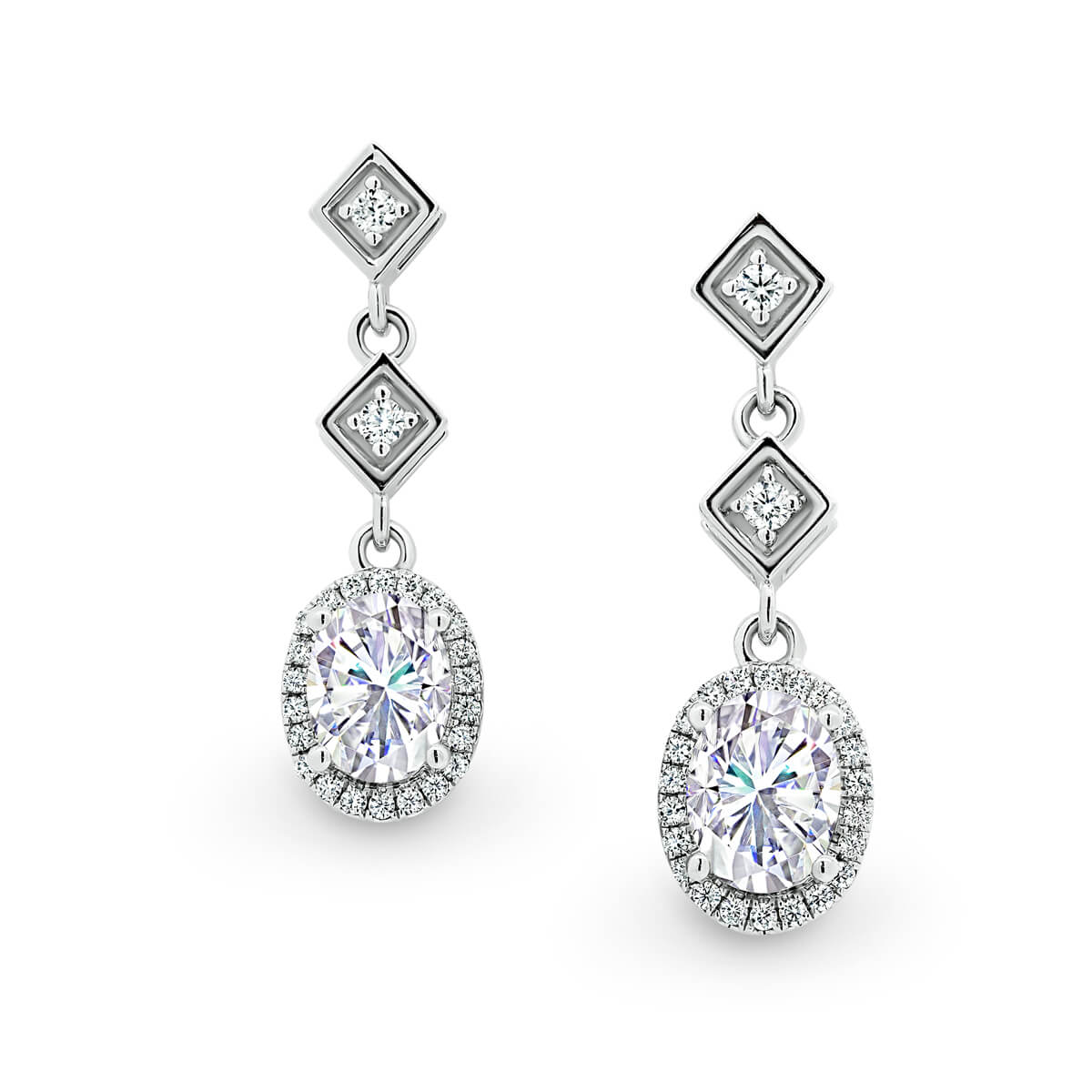 Margerie Moissanite Earrings Formal Bridal Earrings