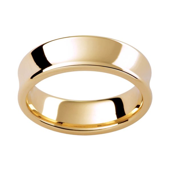 PC303 men's ring with concaved finish with rounded edges.