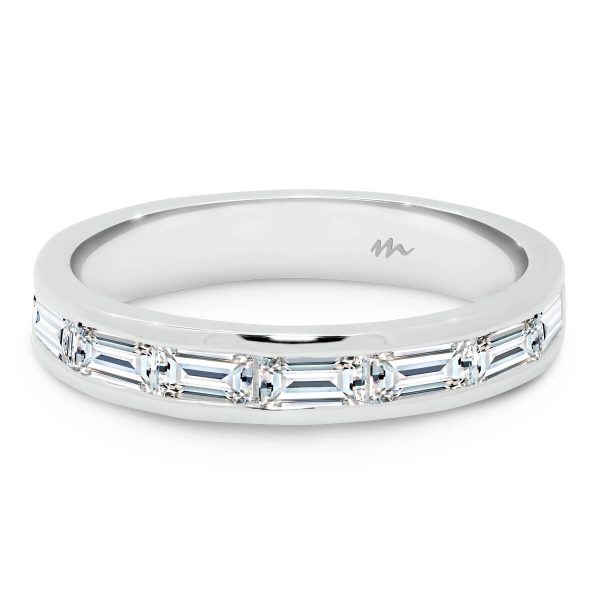 Sia B Lab Grown Diamond channel set band with baguette-cut lab grown diamonds