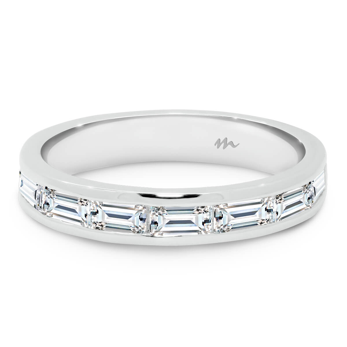 Sia B Lab Grown Diamond Channel Set Band With Baguette-Cut Lab Grown Diamonds