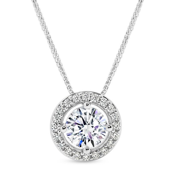 Vicky 0.50-1.00ct vintage halo pendant with slider chain in Australia