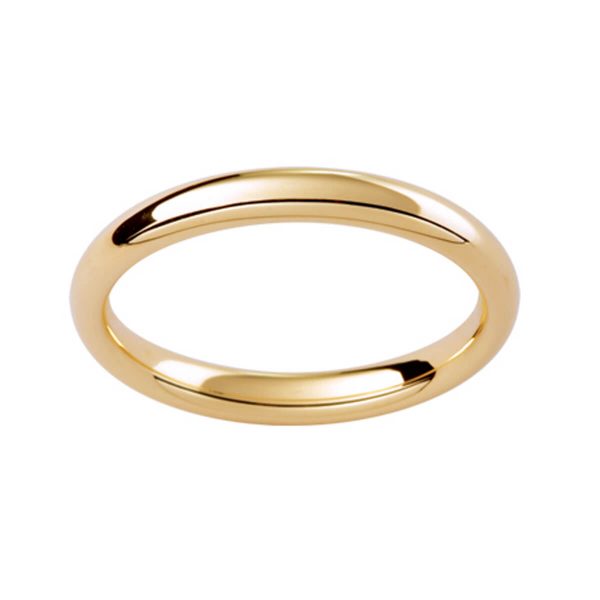 P302 plain contour band in polished 18k gold