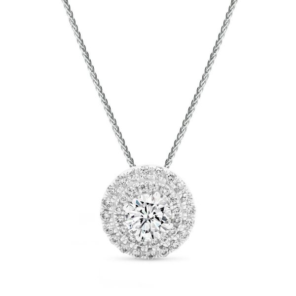 Sabrina 0.50-1.00ct double halo slider pendant