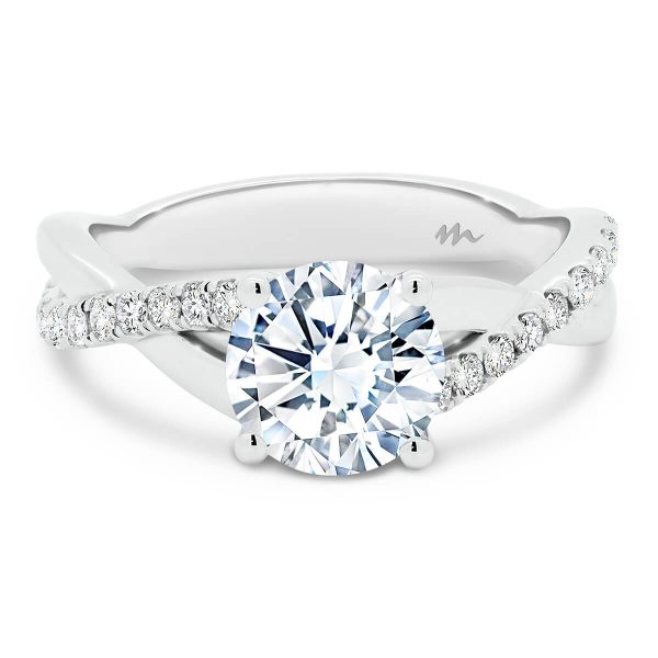 Priscilla 7.5-8.0 vine twisted band Moissanite engagement ring