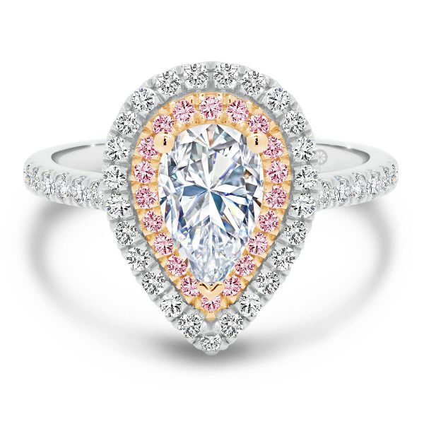 Louisa Pear Pink Lab Grown Diamond ring