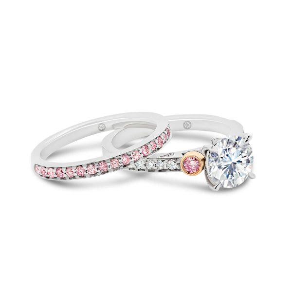 Milan A pave set lab grown Pink Lab Grown Diamond Wedding Ring