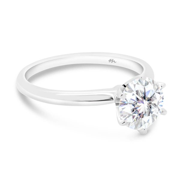 Annerley 7.5 delicate classic 6 prong solitaire on fine knife-edge band