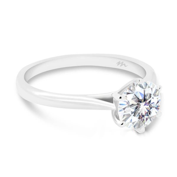 Milton 6.5-7.0 Lab-Grown Diamond Ring In 6 Prong Royal Crown Setting With Tapered Band