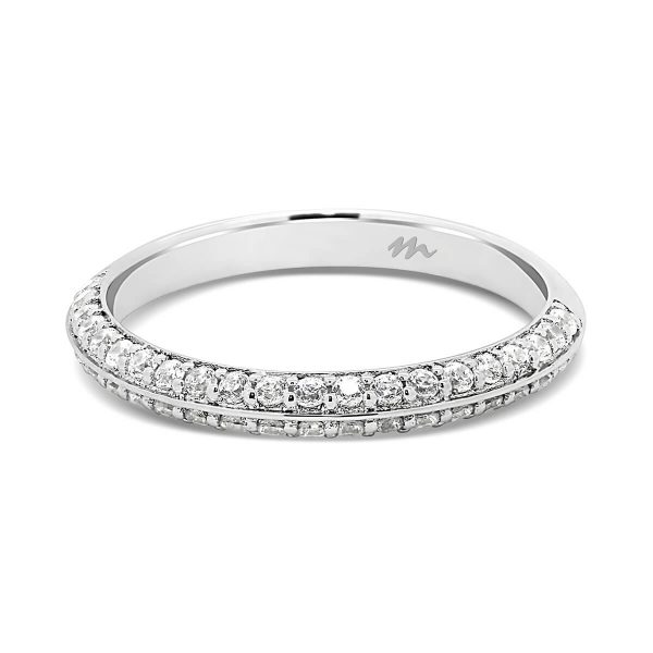 Arianne A Lab Grown Diamond pave set knife edge half band