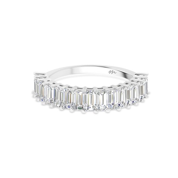 Astrid Emerald 4x2 Moissanite Half Eternity Band