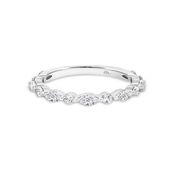 Evie Moissanite Marquise & Round alternating shared prong 3/4 band