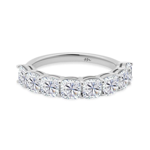 Piper Moissanite cushion Half Eternity