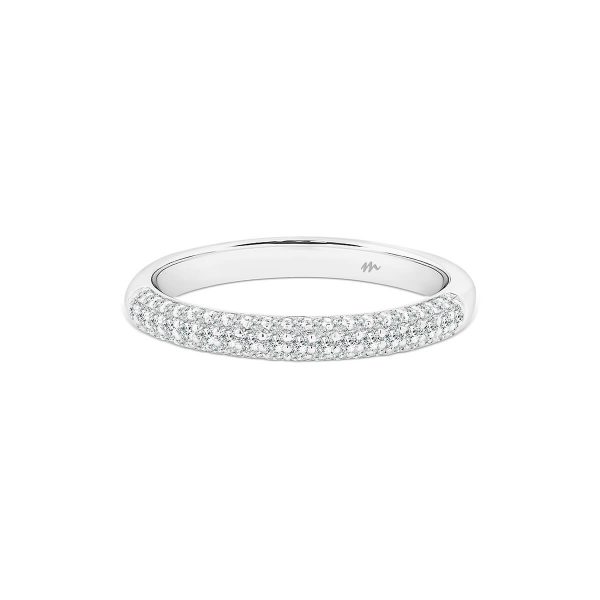 Rosita A Lab Grown Diamond triple row rolling pave band