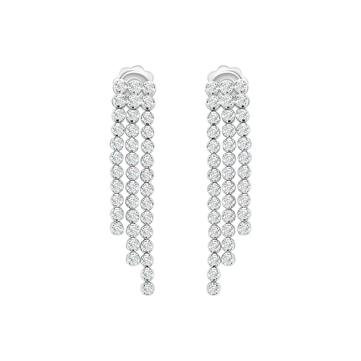 Gianna 1.7 Triple-Strand Drop Earring With Moissanite