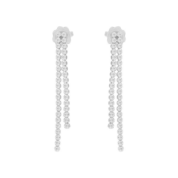 Grace 1.5 -1.7 double-strand drop earrings with Moissanite