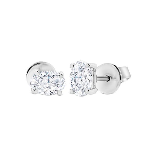 Karla Oval 5x3-6x4 Moissanite solitaire stud earring