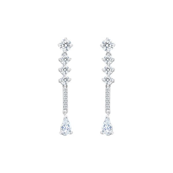 Elsie Pear Short earrings with short-length pave and round drop lab grown diamonds