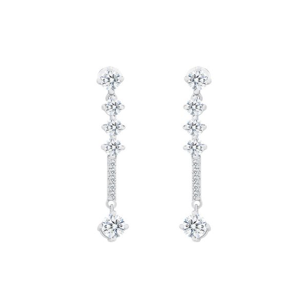 Elsie Round Short earrings with short-length pave and round drop lab grown diamonds