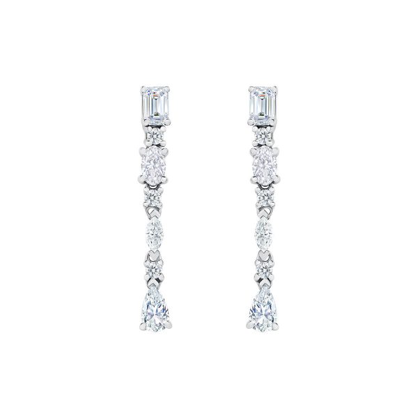 Florie drop earrings with multi-shaped lab grown diamnds