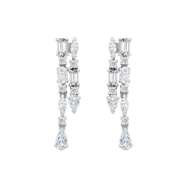 Francesca double-strand fancy cut earring with pear drop