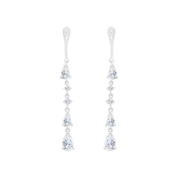 Sierra pear cut graduation lab grown diamond earring enhancers