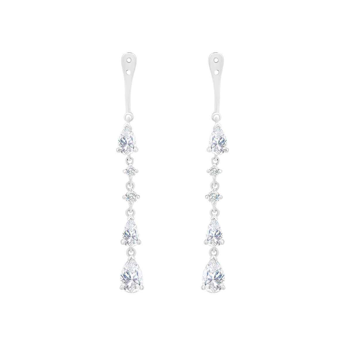 Sierra Pear Cut Graduation Lab Grown Diamond Earring Enhancers