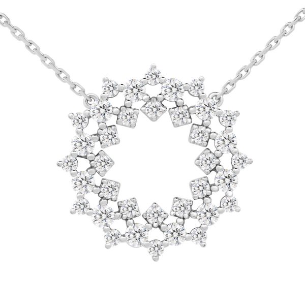 Soleil triple row lab grown diamond eternity circle necklace