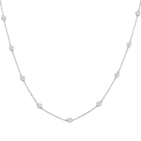 Sylvia delicate chain necklace with petite bezel set diamonds